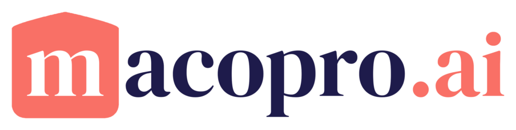 Logo de macopro.ai, l'IA de la copropriété pour les conseils syndicaux et les copropriétaires